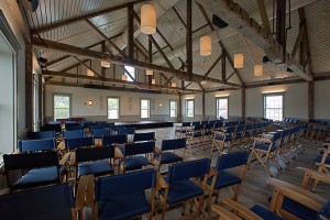 Studio Theater set up with directors chairs